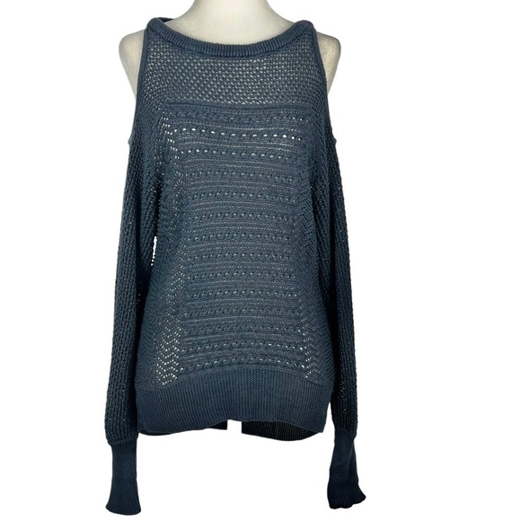 BUFFALO DAVID BITTON BEATRIU CROCHET COLD SHOULDER‎ SWEATER - Picture 1 of 15